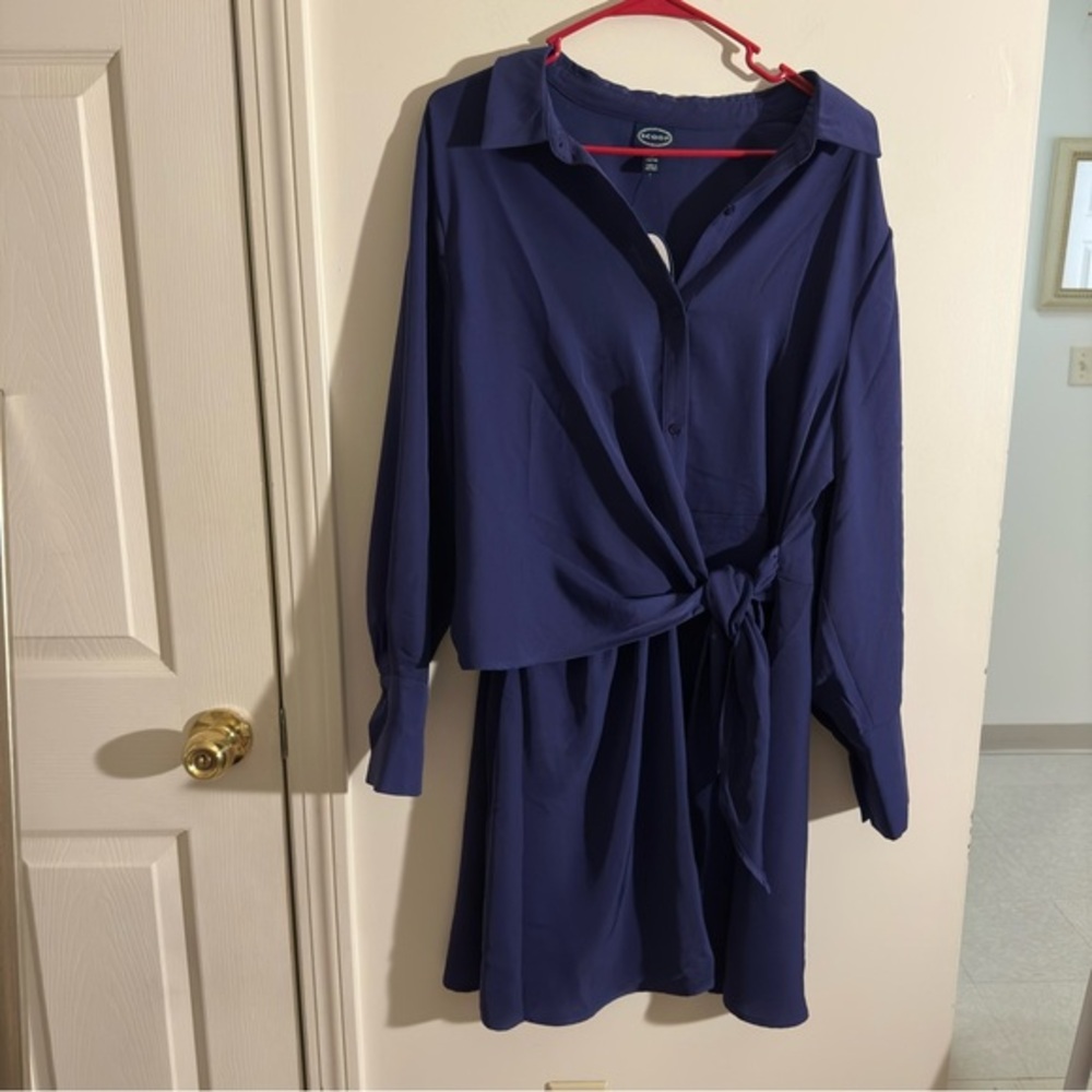 SCOOP Button Up Tie Front Dress